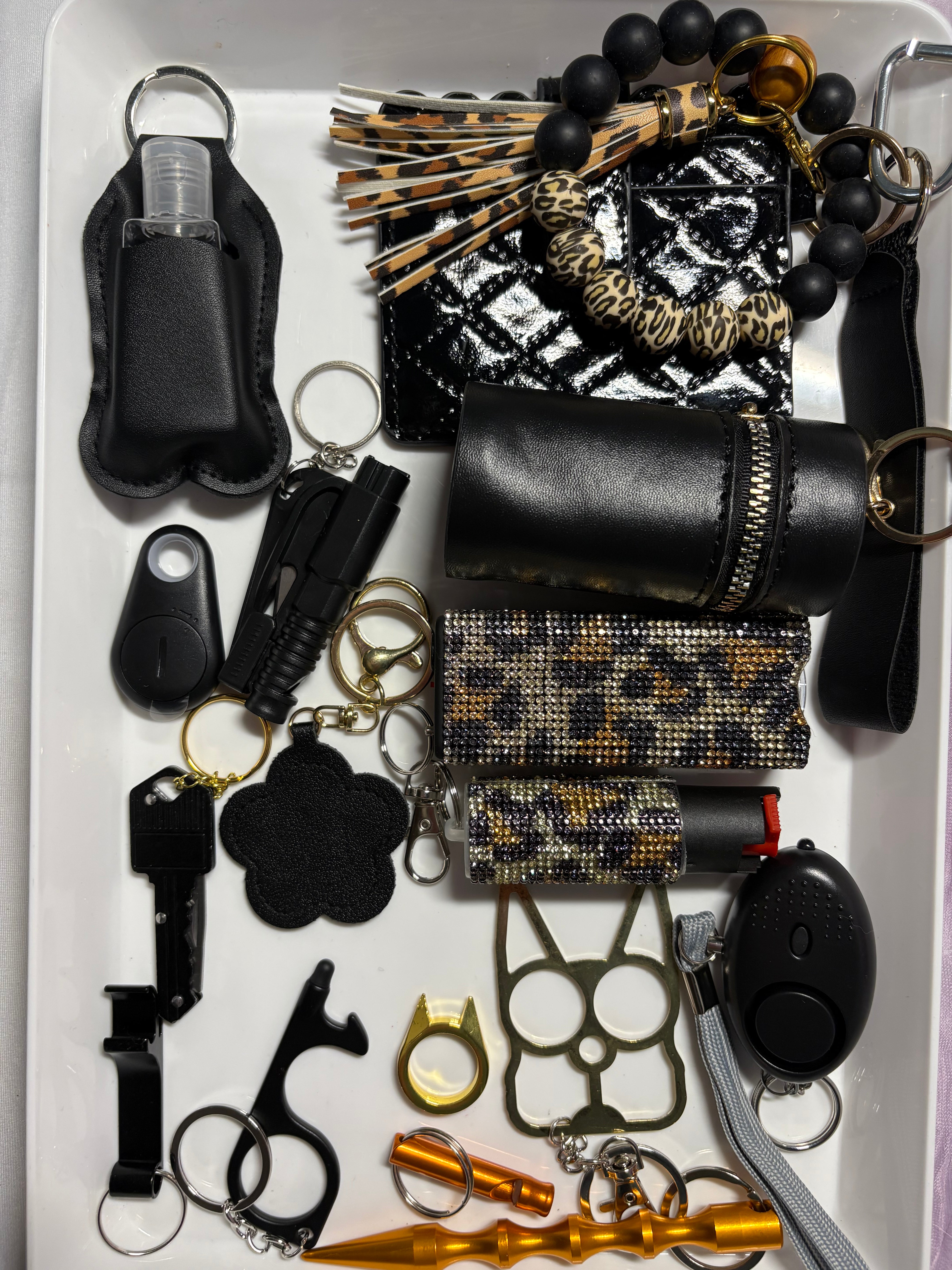 Leopard Print Deluxe Self Defense Keychain