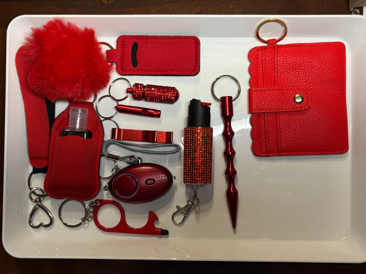 Red Minimal Self Defense Keychain