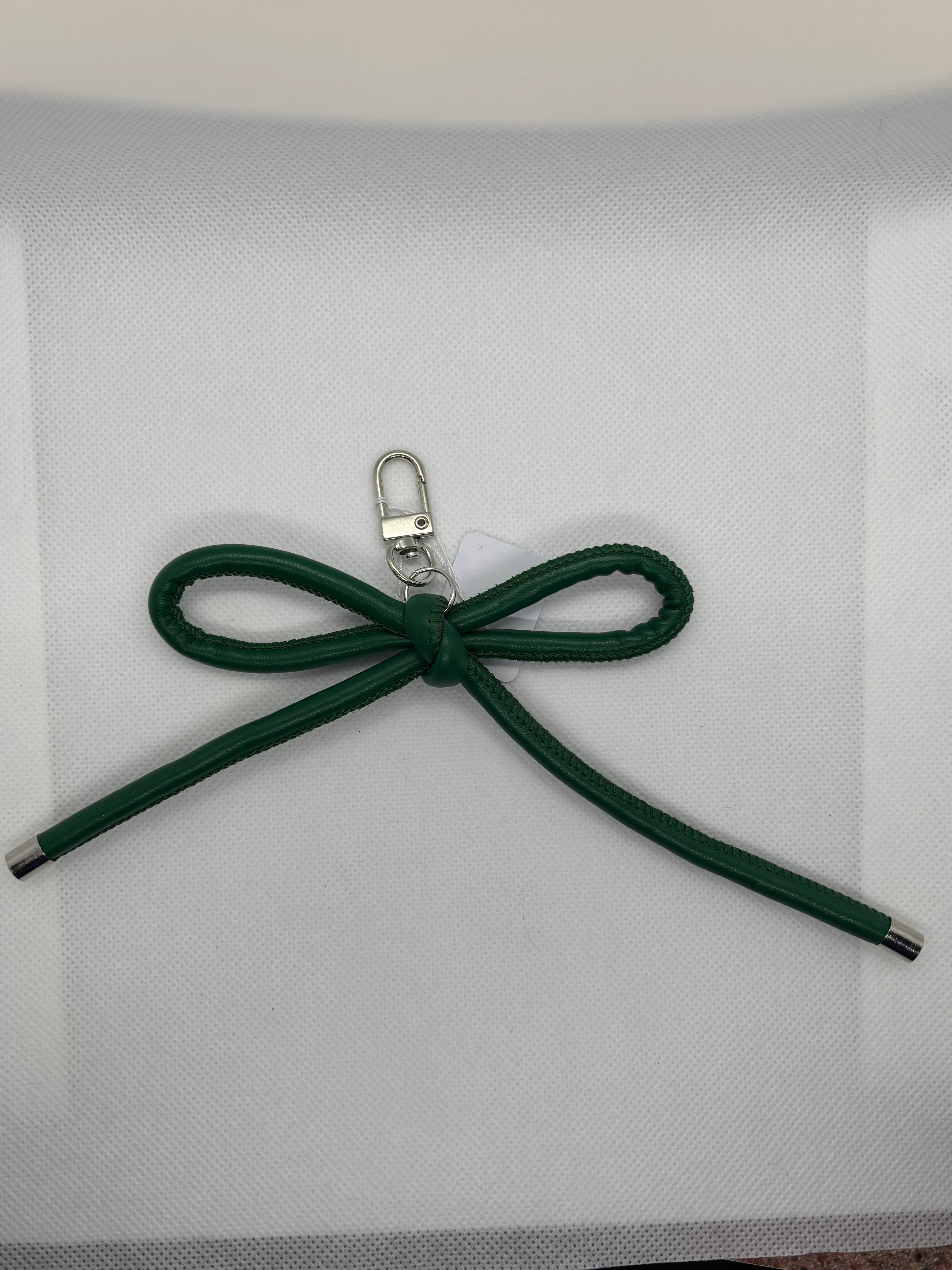 Forest Green Leather Bow