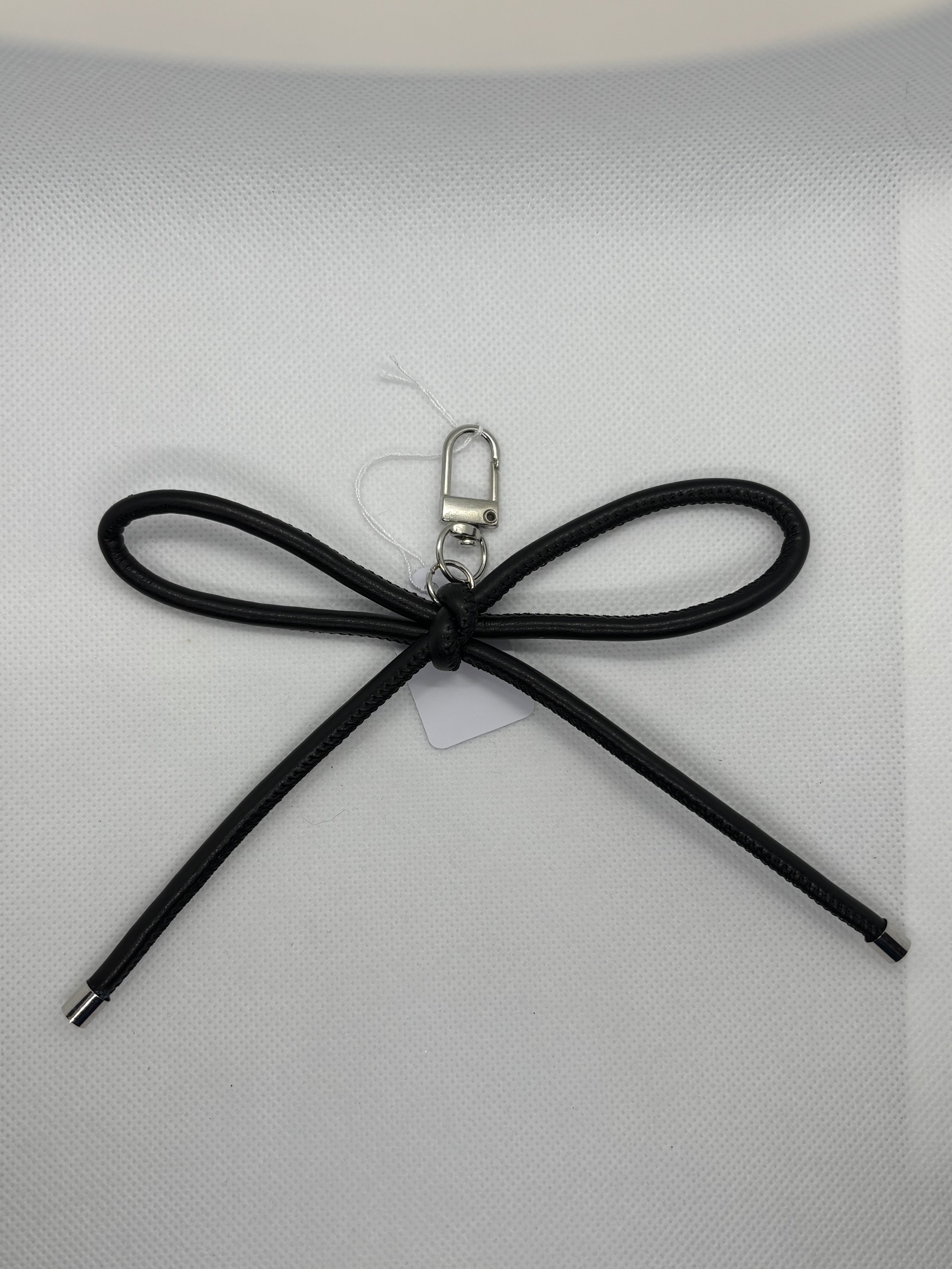 Black Leather Bag/Purse Bow