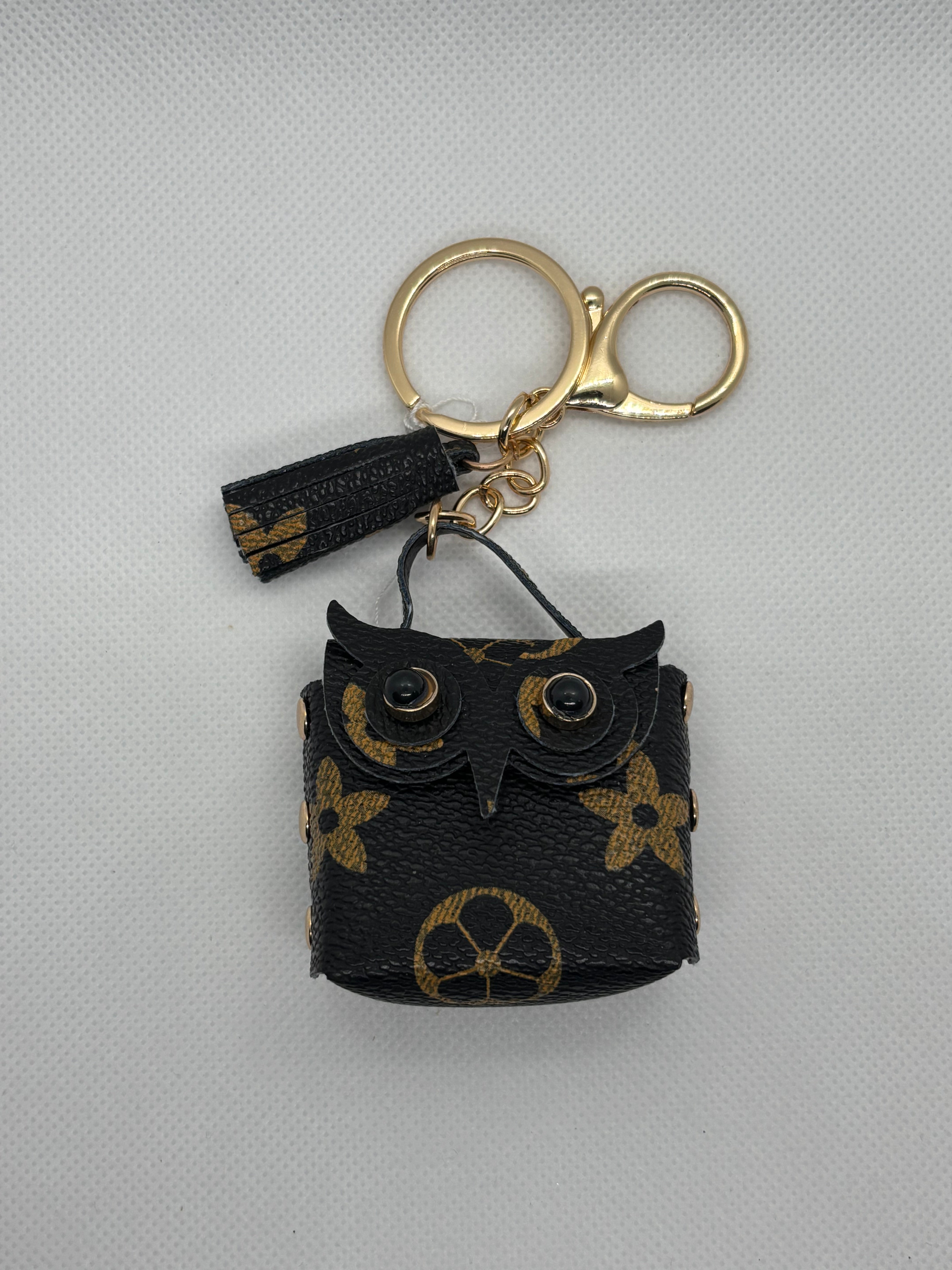 Brown Designer Owl Mini keychain Bag