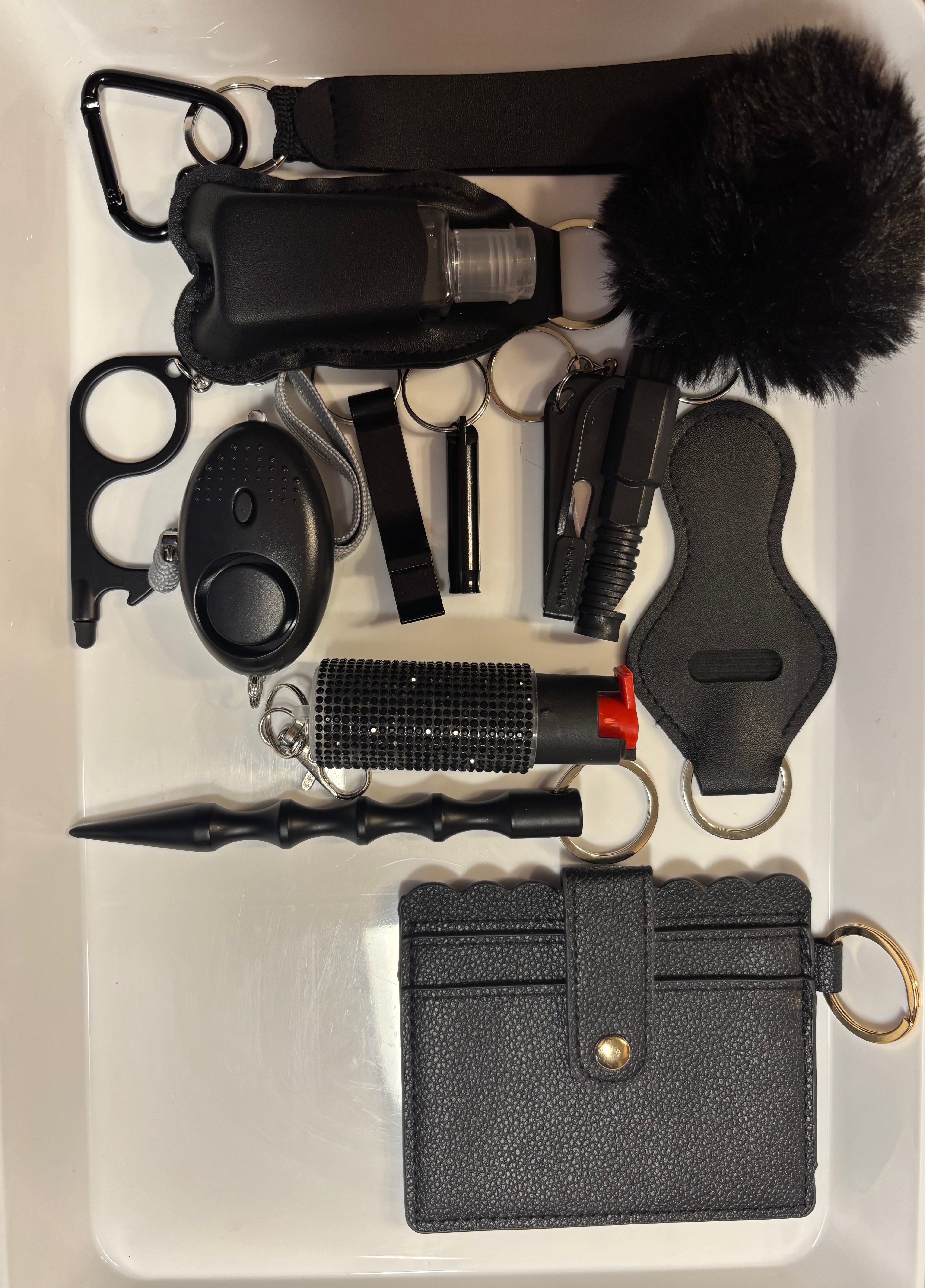 Black Minimalist Self Defense Keychain