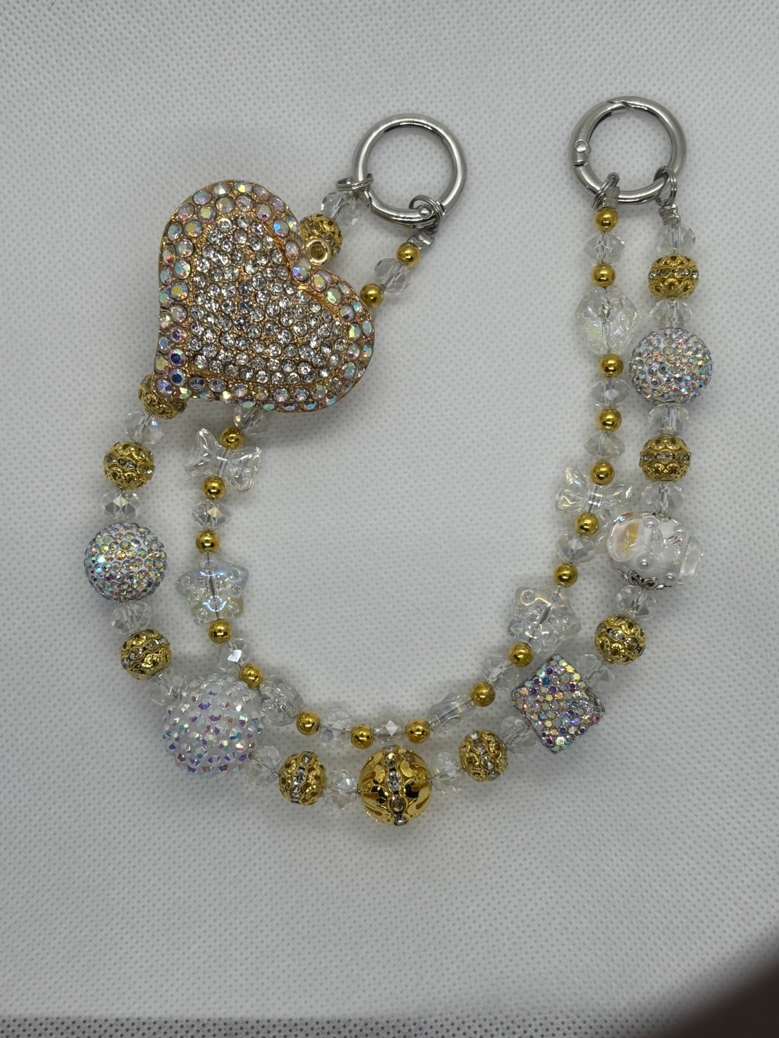 Silver & Gold Heart Bag/Purse Chain