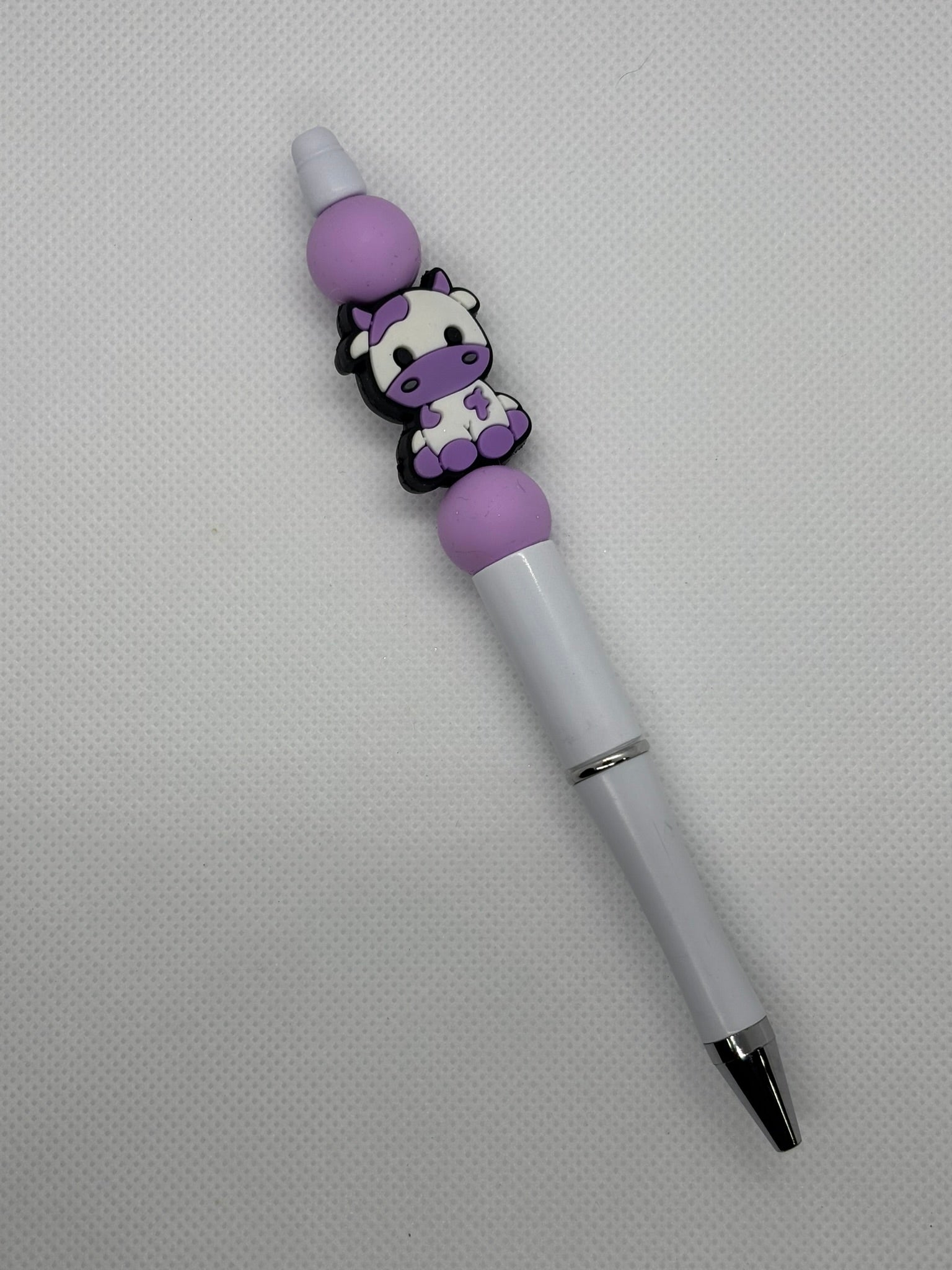 Purple Cow Beaded Pen