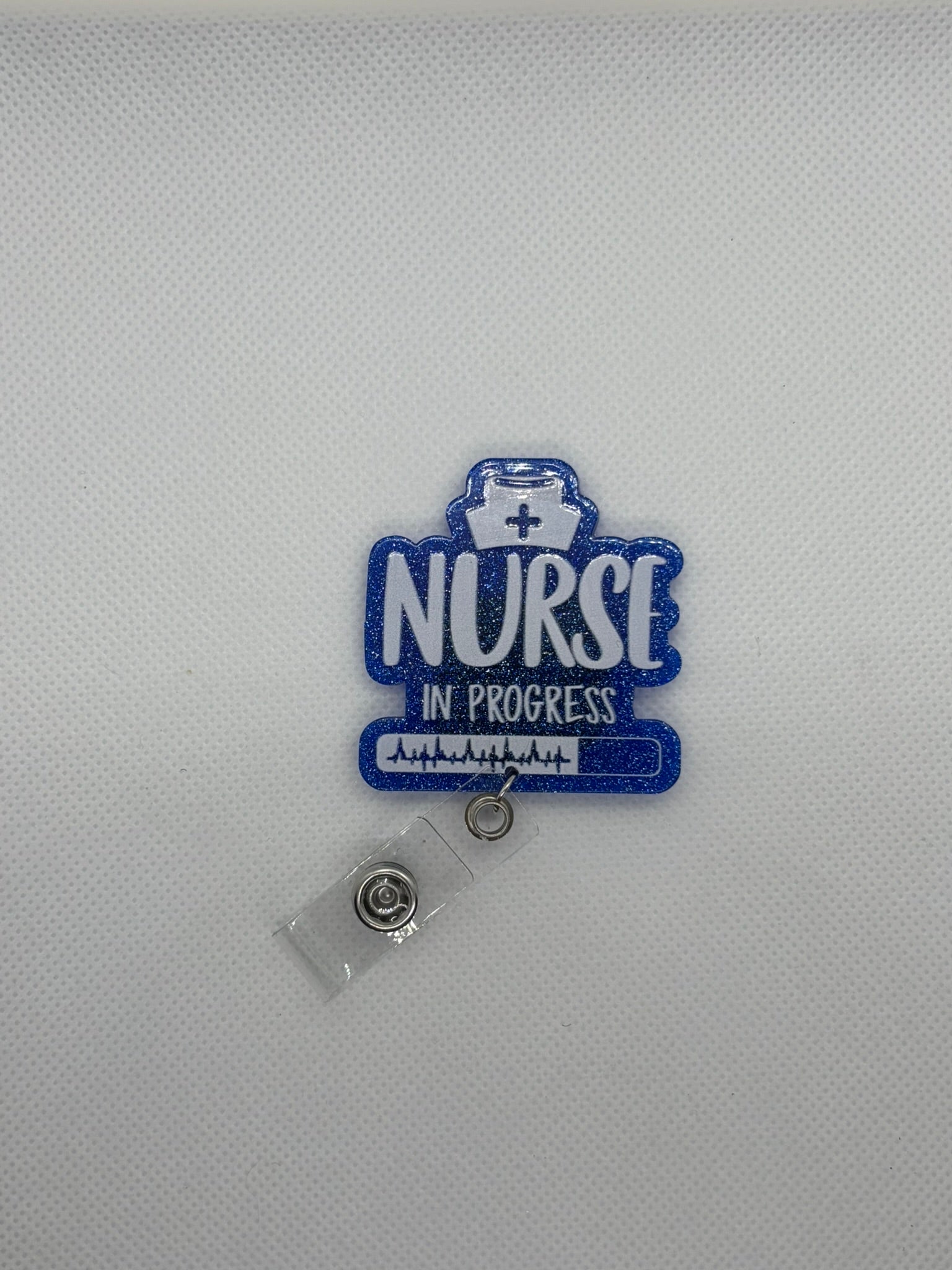 Blue “Nurse in Progress” Badge Face