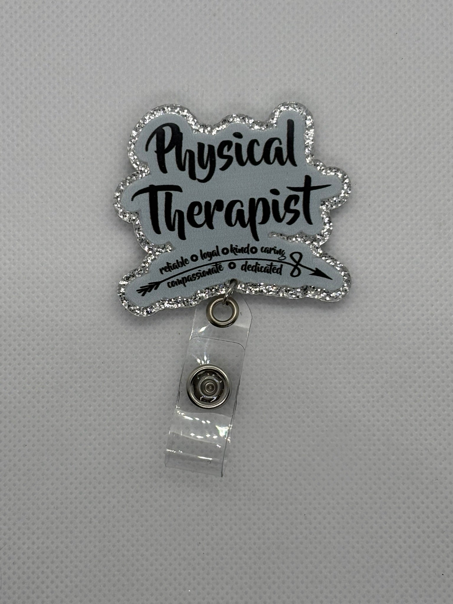 Silver Physical Therapist Badge Face