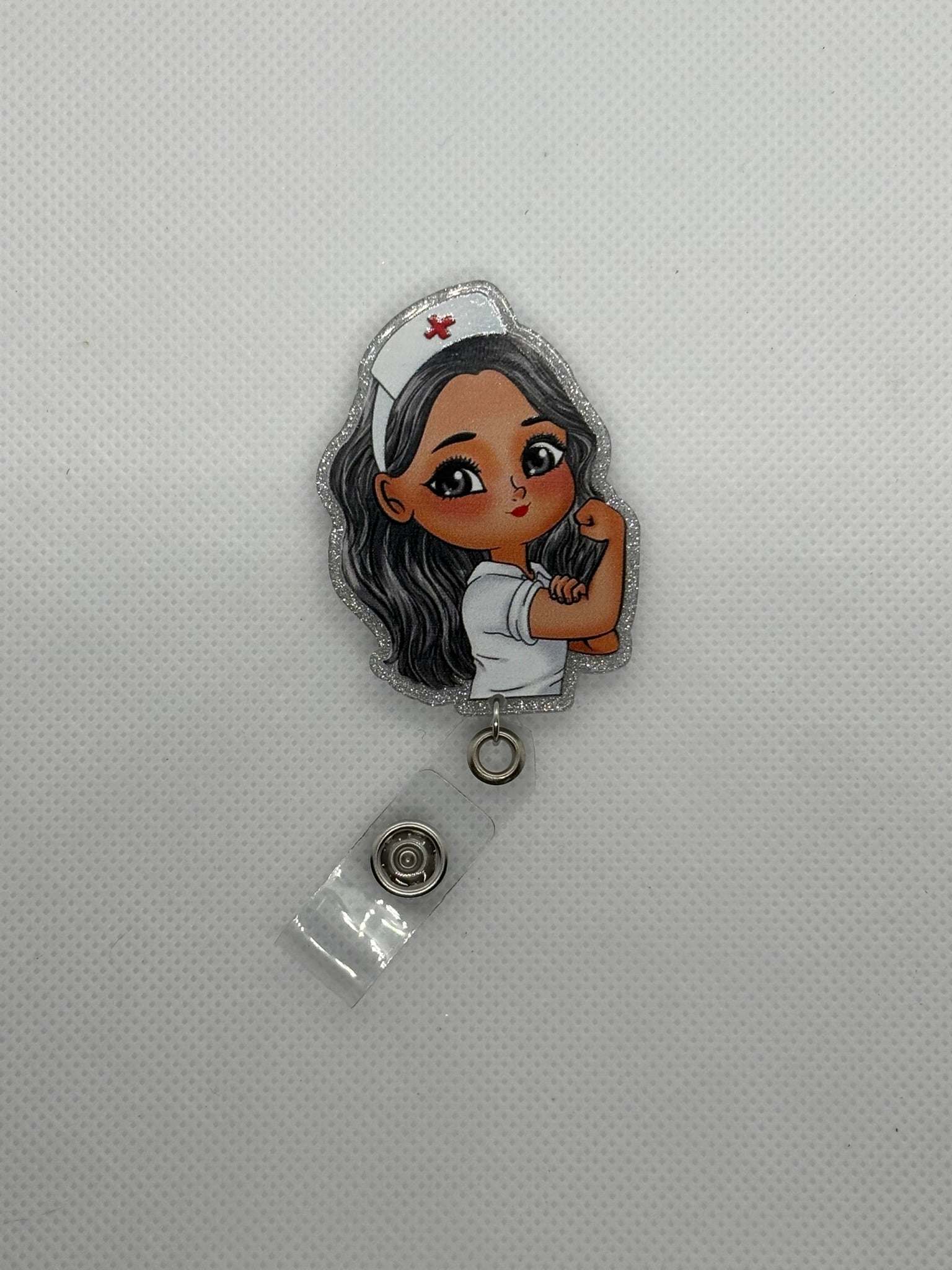 White Nurse Badge Face