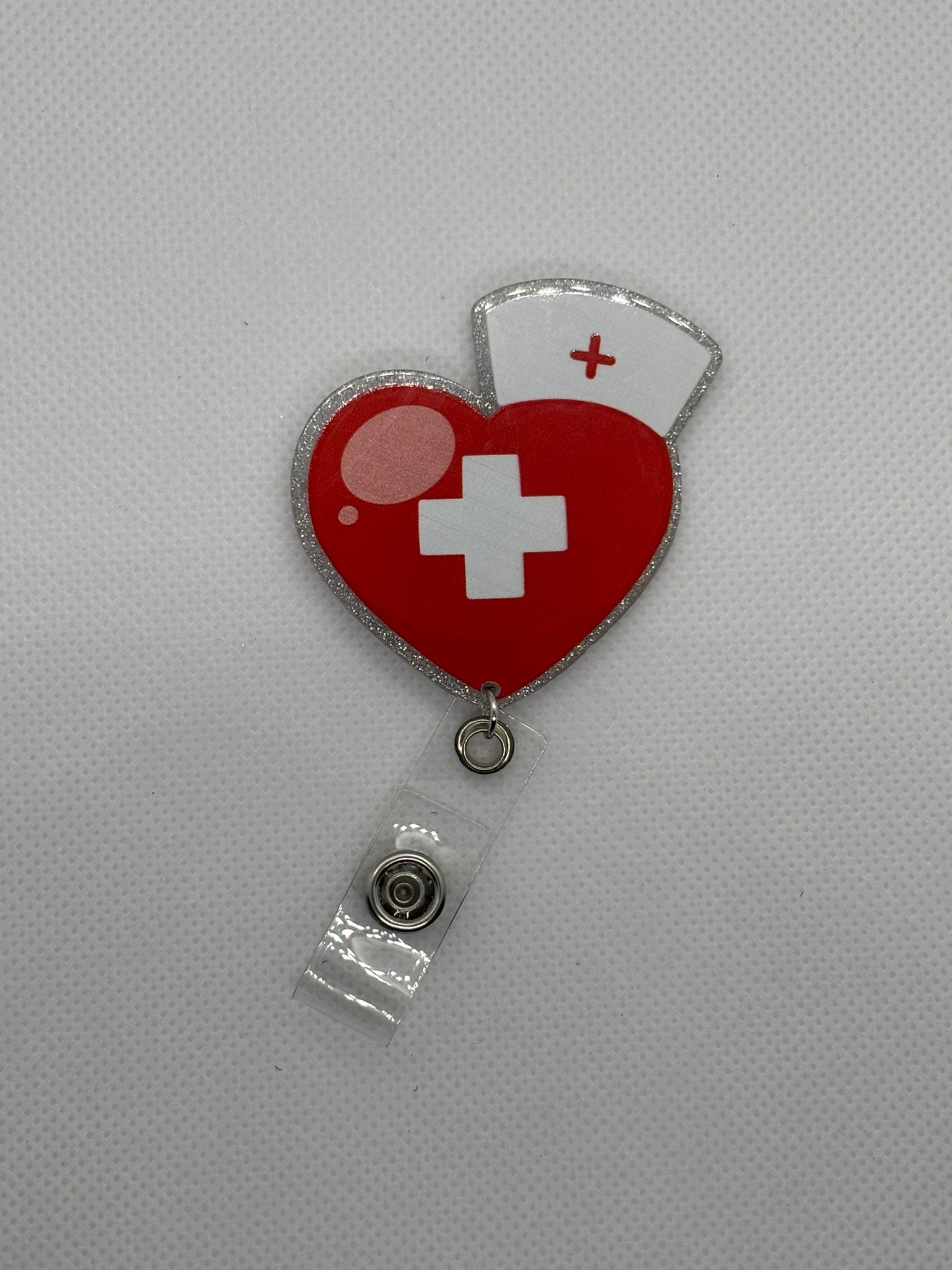 Red Heart Cross Badge Face