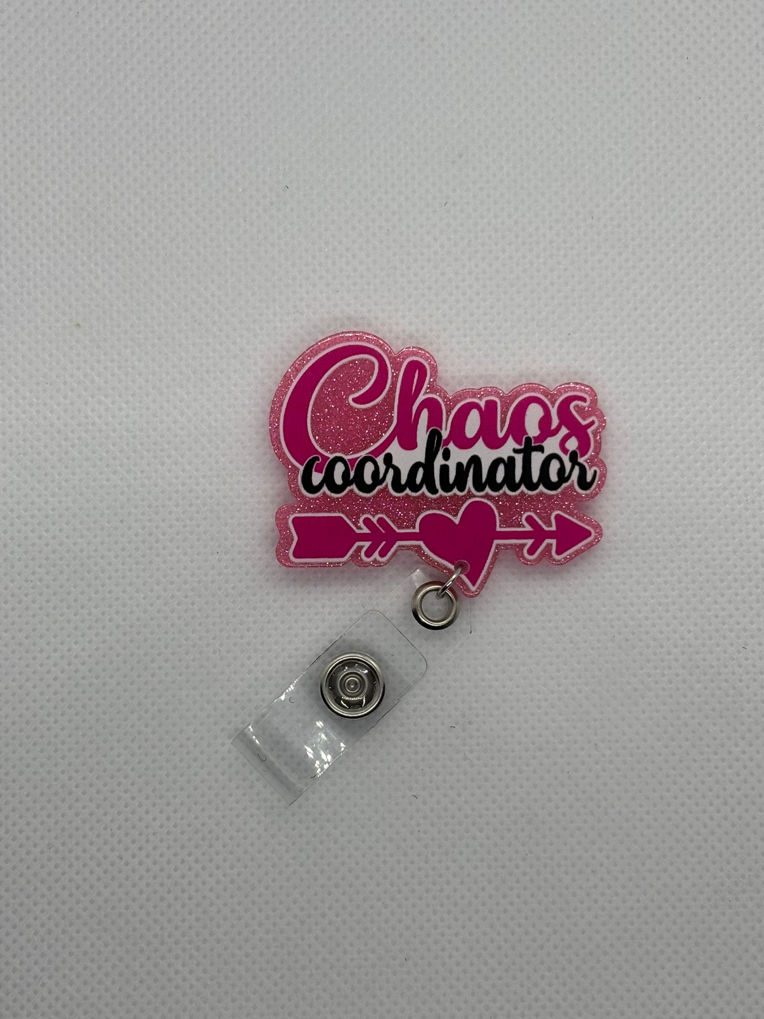 Pink Chaos Coordinator Badge Face