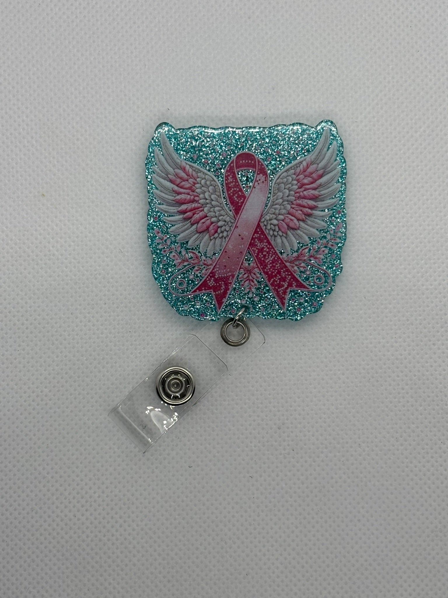 Pink Ribbon Cancer Badge Face
