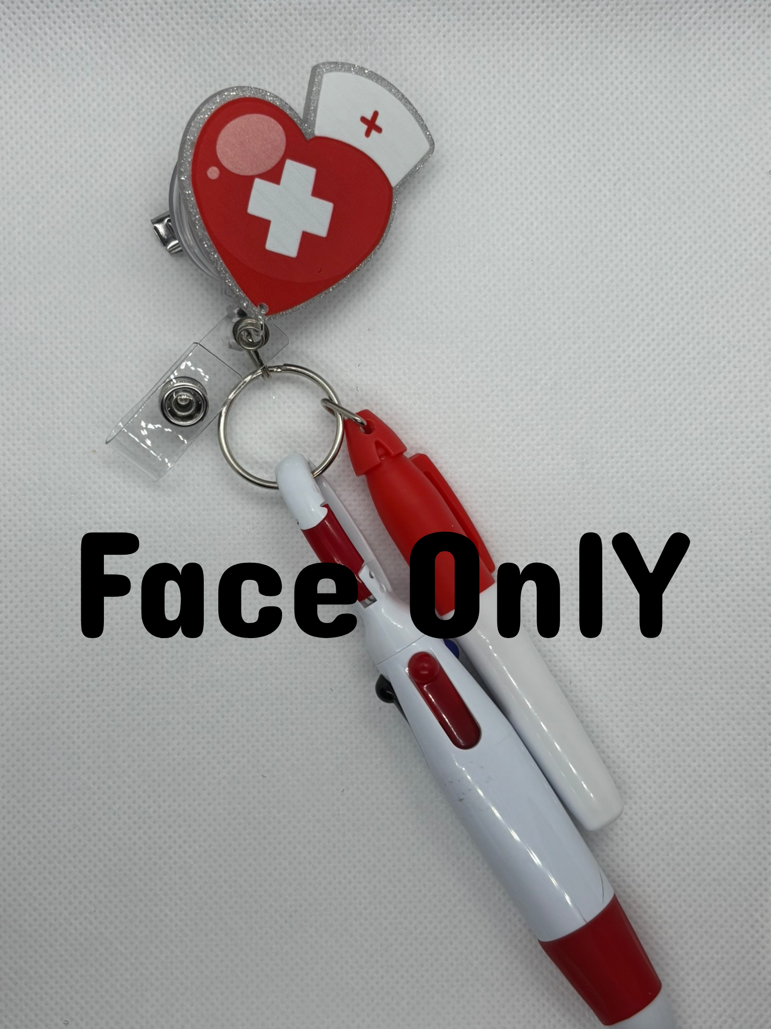 Red Heart Cross Badge Face