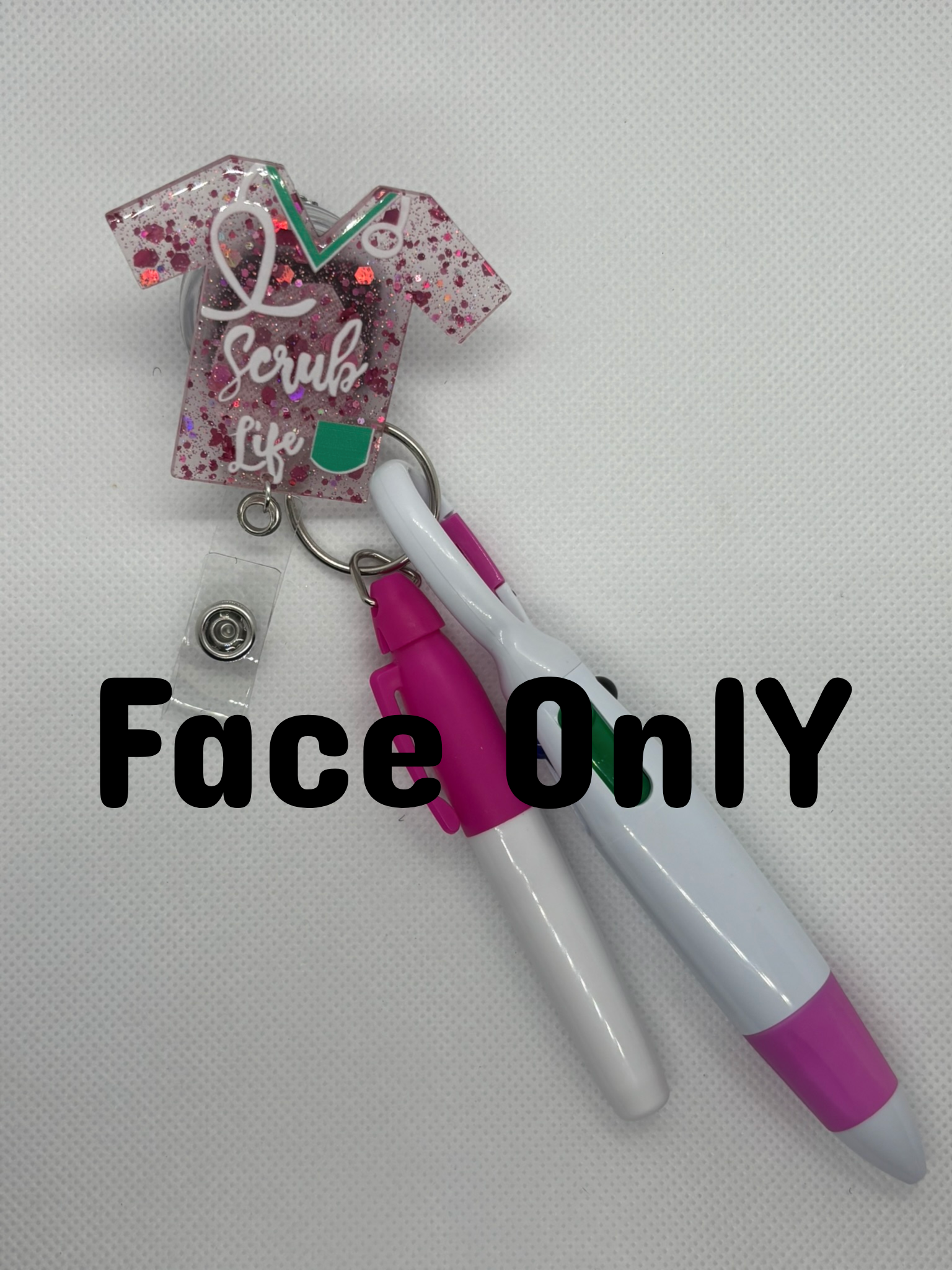 “Pink Scrub Life” Badge Face