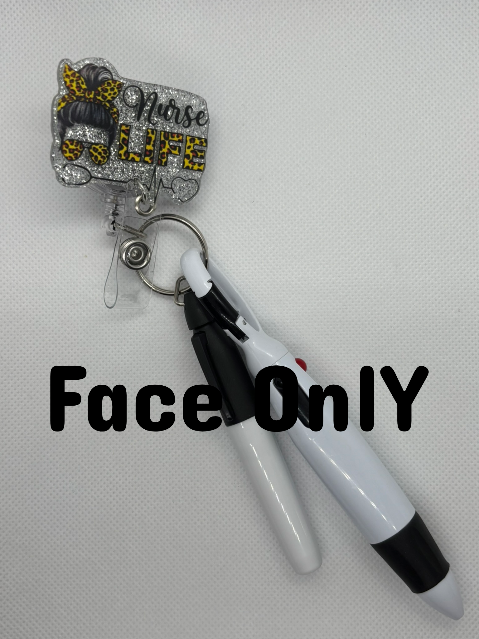 Silver “Nurse Life” Badge Face