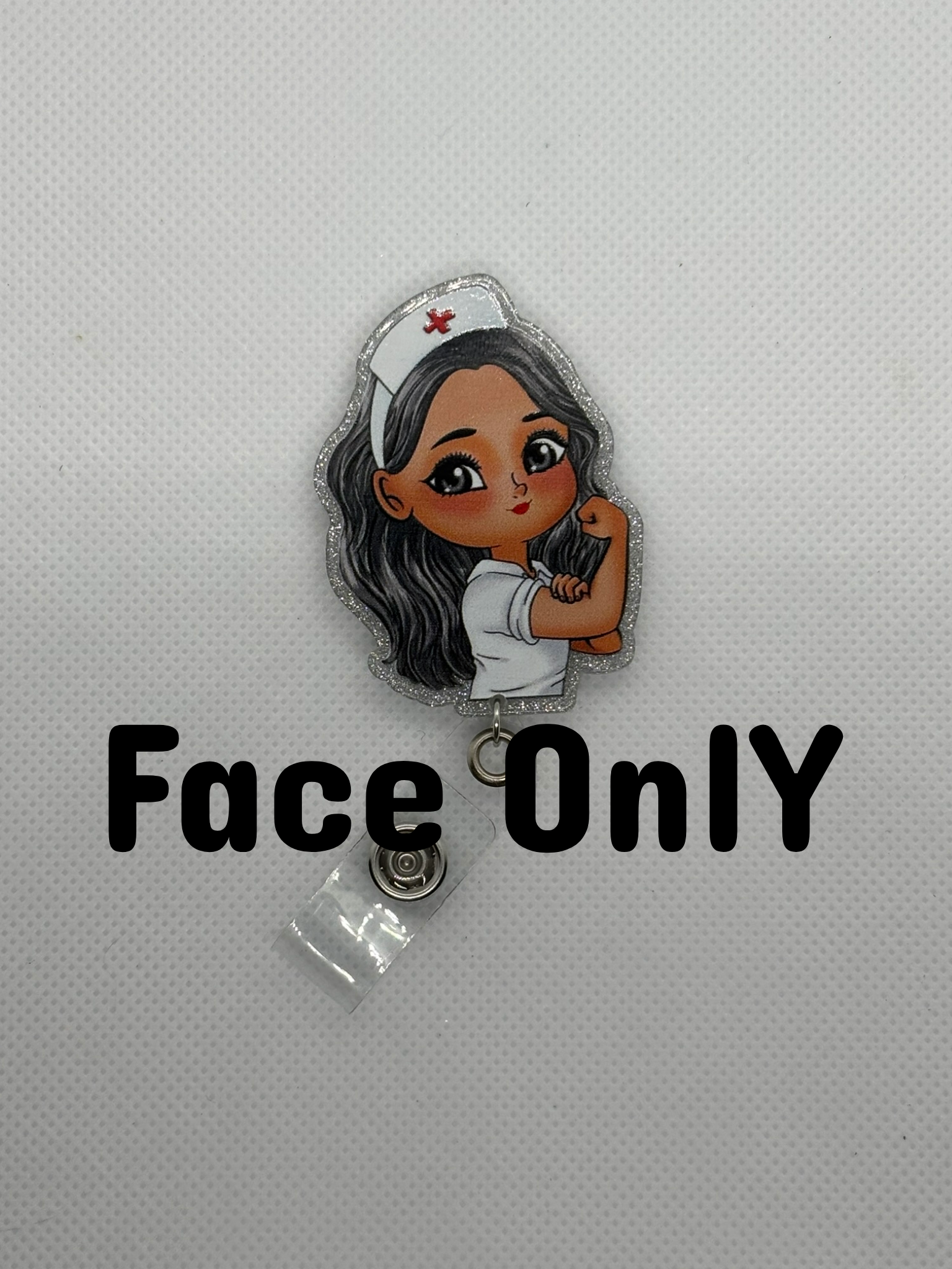 White Nurse Badge Face