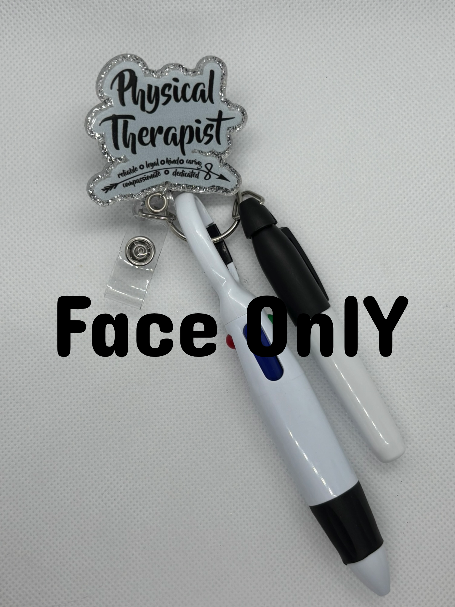 Silver Physical Therapist Badge Face