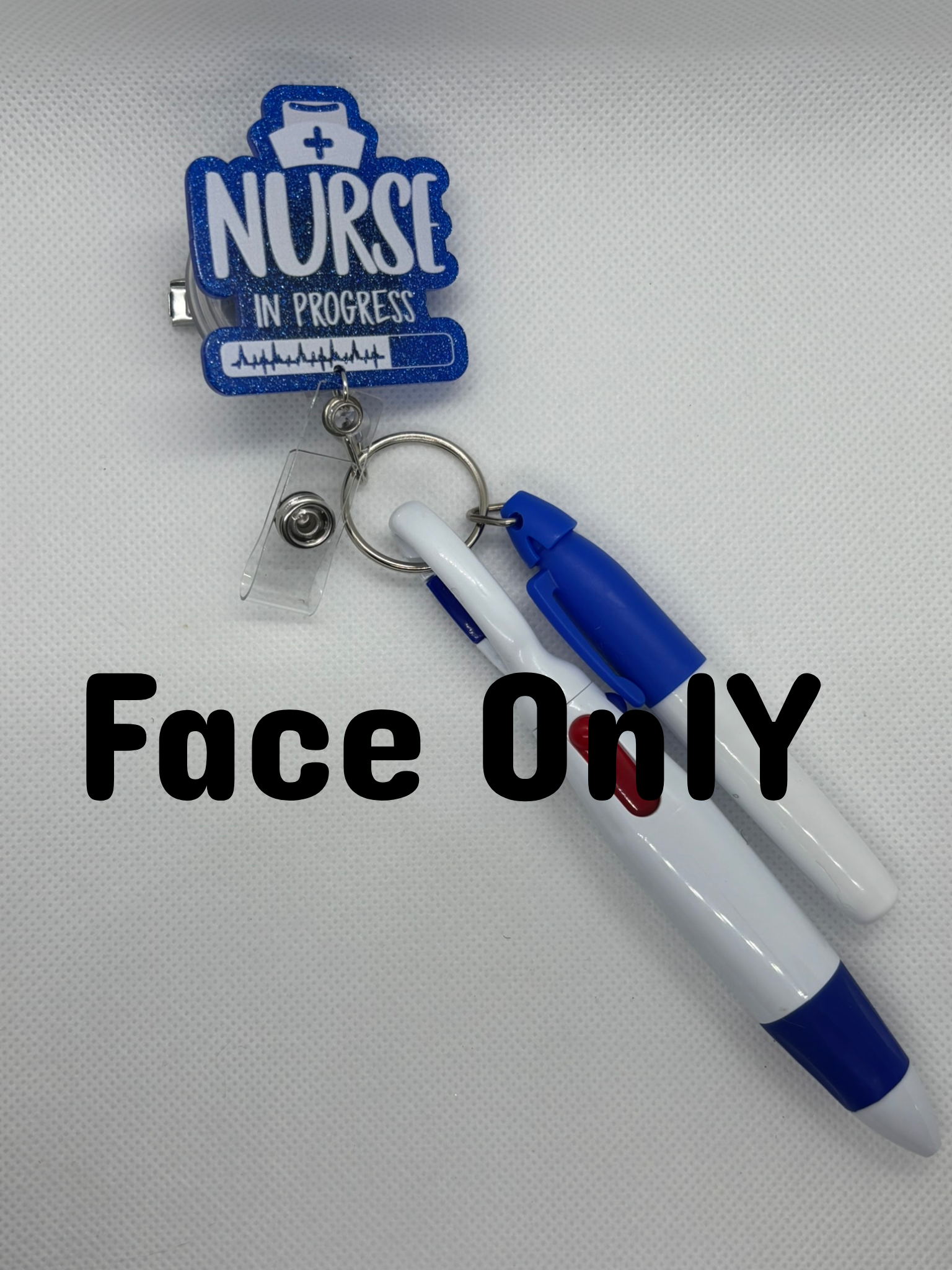 Blue “Nurse in Progress” Badge Face