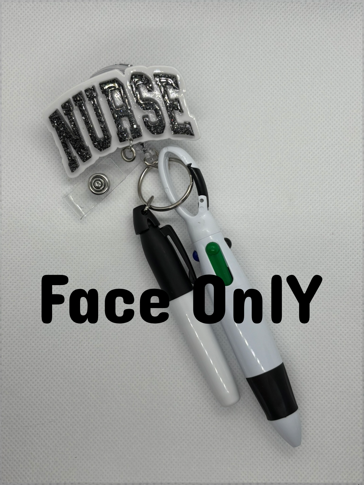 White “Nurse” Badge Face