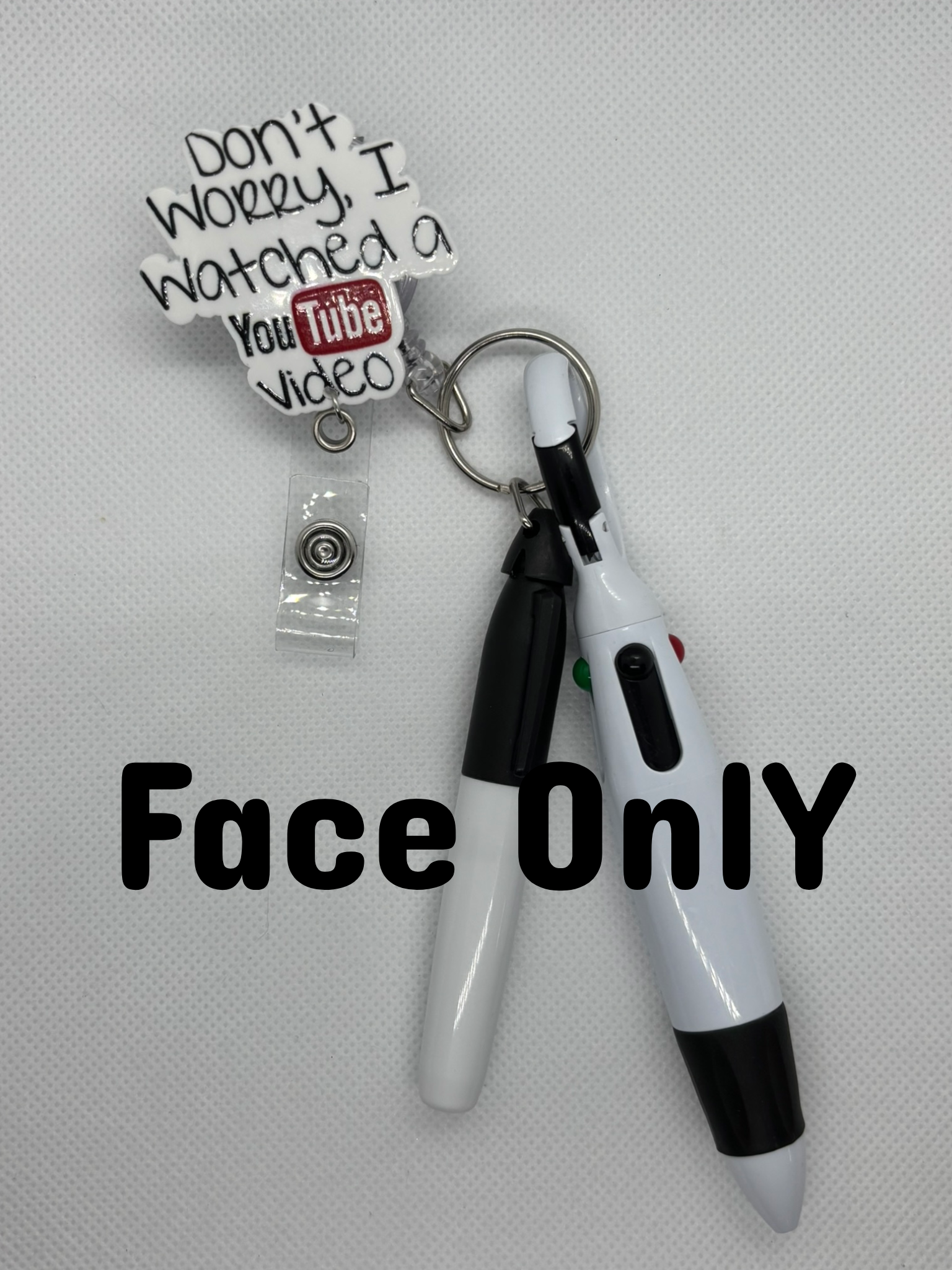 White “You Tube” Badge Face