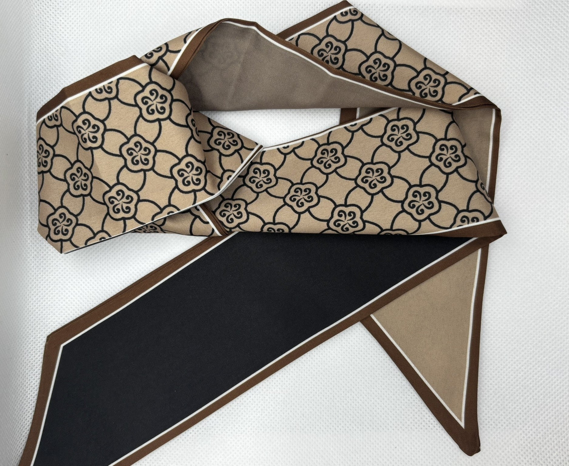 BROWN BLACK PURSE/BAG SCARF