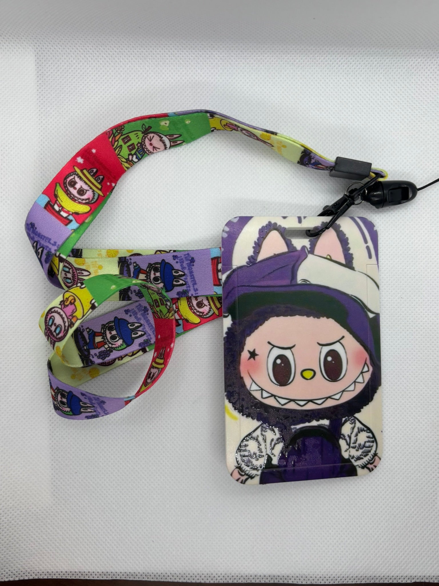 PURPLE LABUBU LANYARD ID HOLDER
