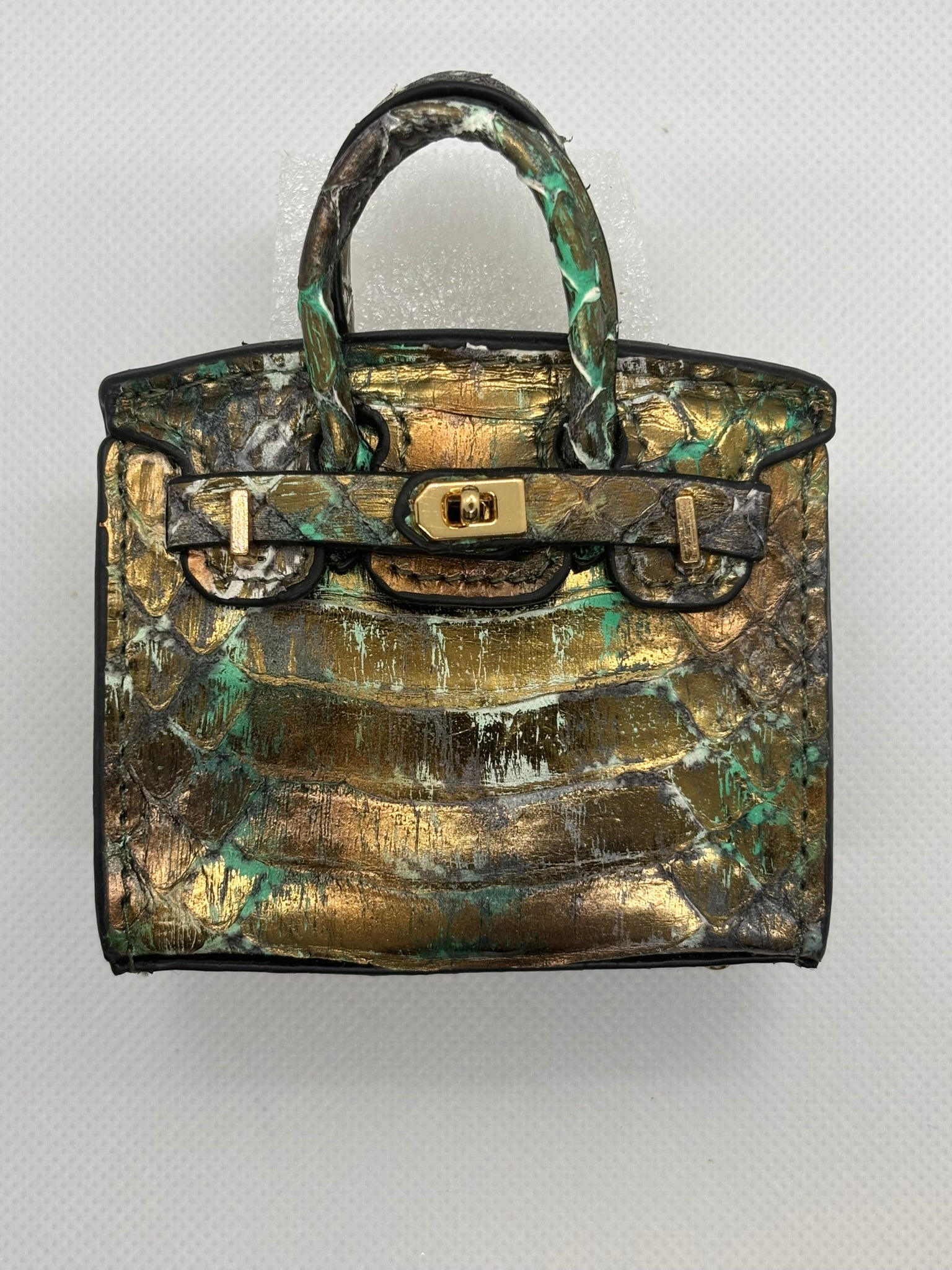 GREEN & GOLD MINI LEATHER PURSE