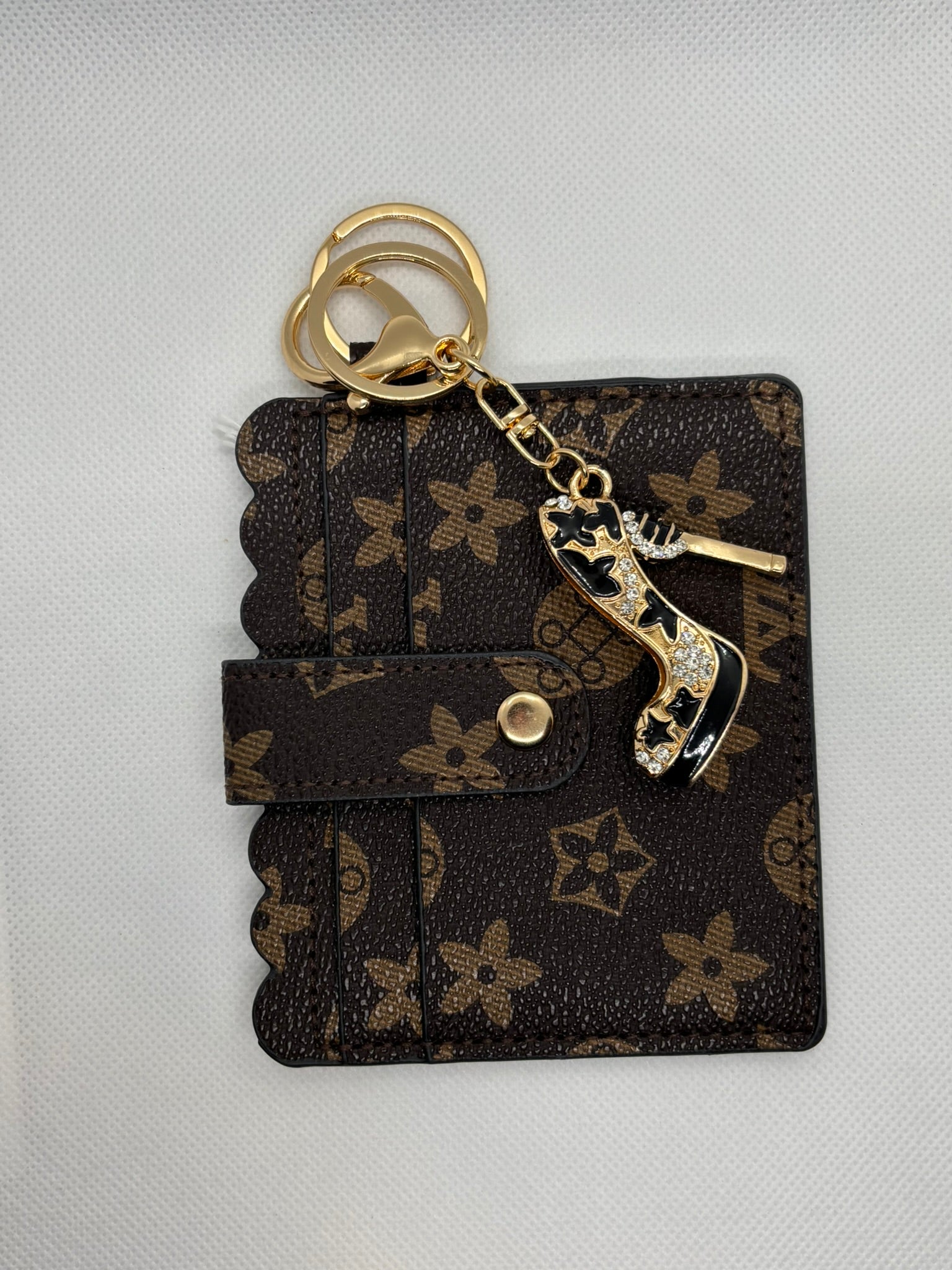 LV BROWN WALLET WITH STILETTO KEYCHAIN