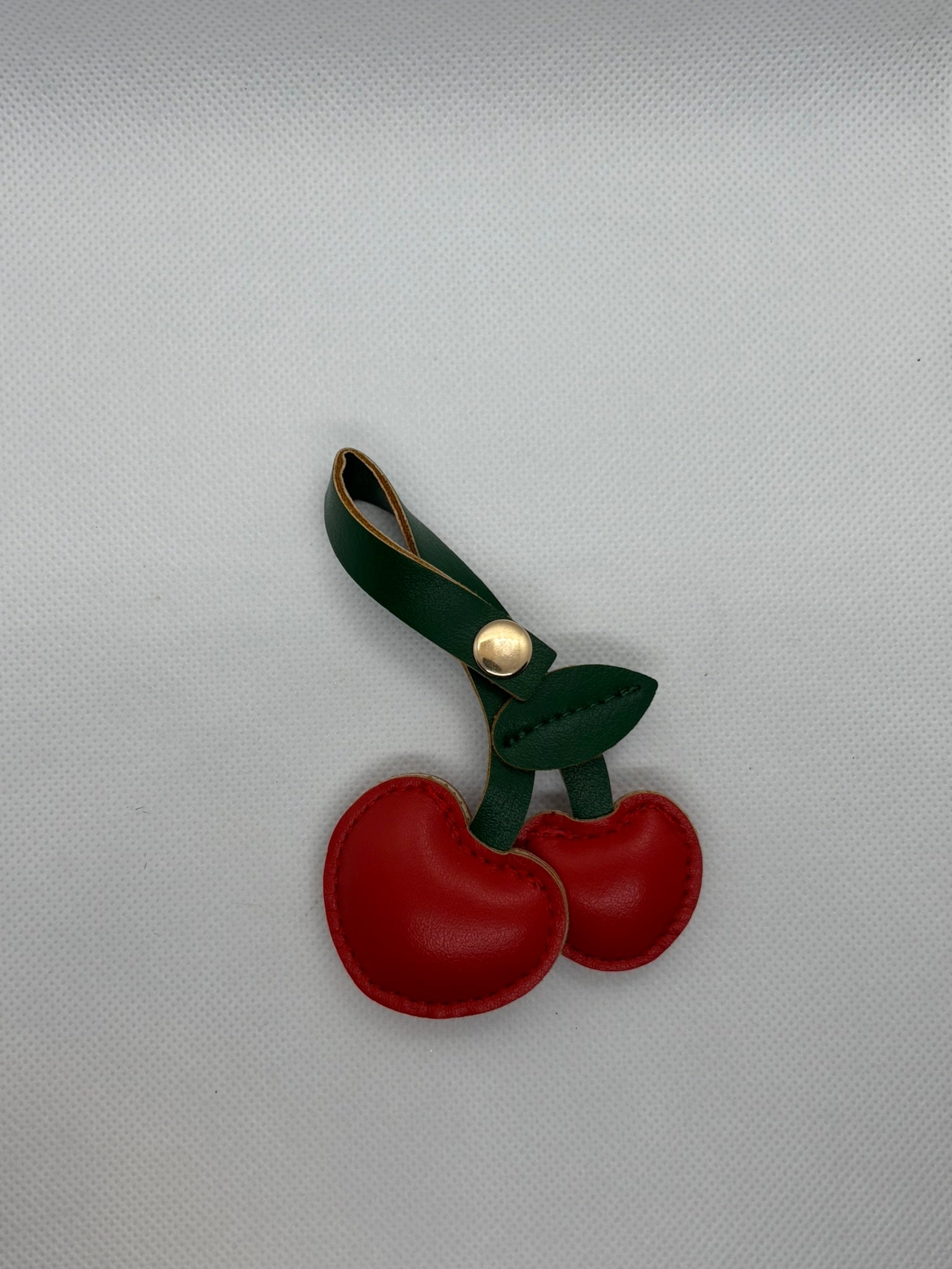 LEATHER CHERRY PURSE/BAG CHARM