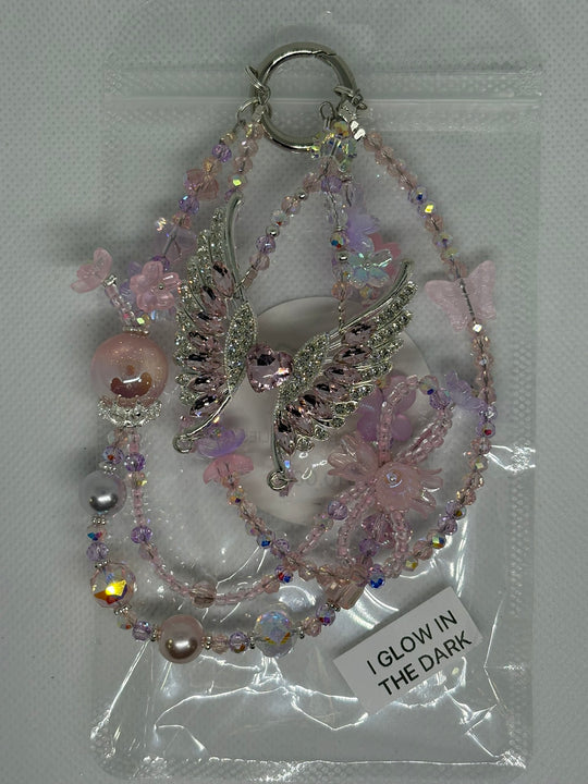 Pink Winged Phone Chain